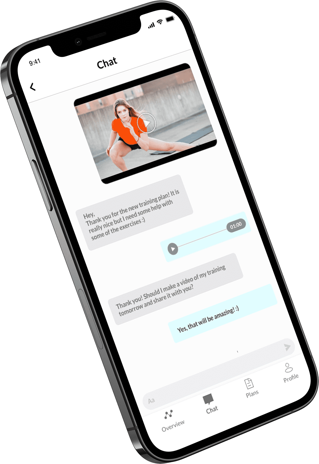 Dedicated chat system in online coaching app